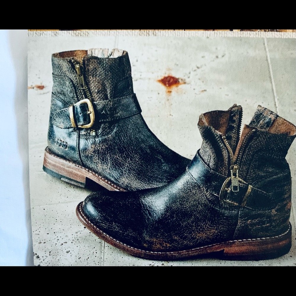 Moto boots full grain  leather